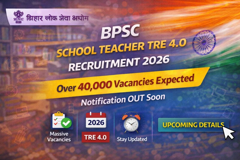 BPSC School Teacher TRE 4.0 Recruitment 2026 40000+ Vacancies Expected Notification Coming Soon