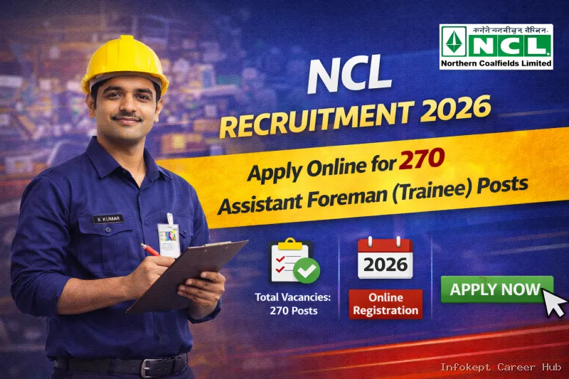 NCL Recruitment 2026 Apply Online for 270 Assistant Foreman Trainee Posts
