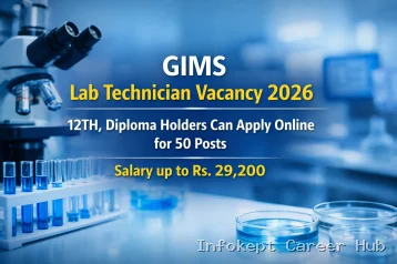 GIMS Lab Technician Vacancy 2026: 12TH, Diploma Holders Can Apply Online for 50 posts, Salary up to Rs. 29200