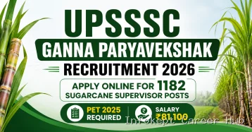 UPSSSC Ganna Paryavekshak Recruitment 2026 Apply Online for 1182 Sugarcane Supervisor Posts | PET 2025 Required, Salary ₹81,100