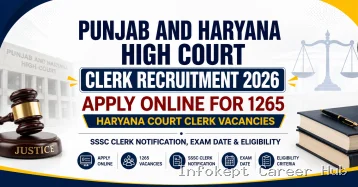 Punjab and Haryana High Court Clerk Recruitment 2026 Apply Online for 1265 Haryana Court Clerk Vacancies  SSSC Clerk Notification, Exam Date & Eligibility